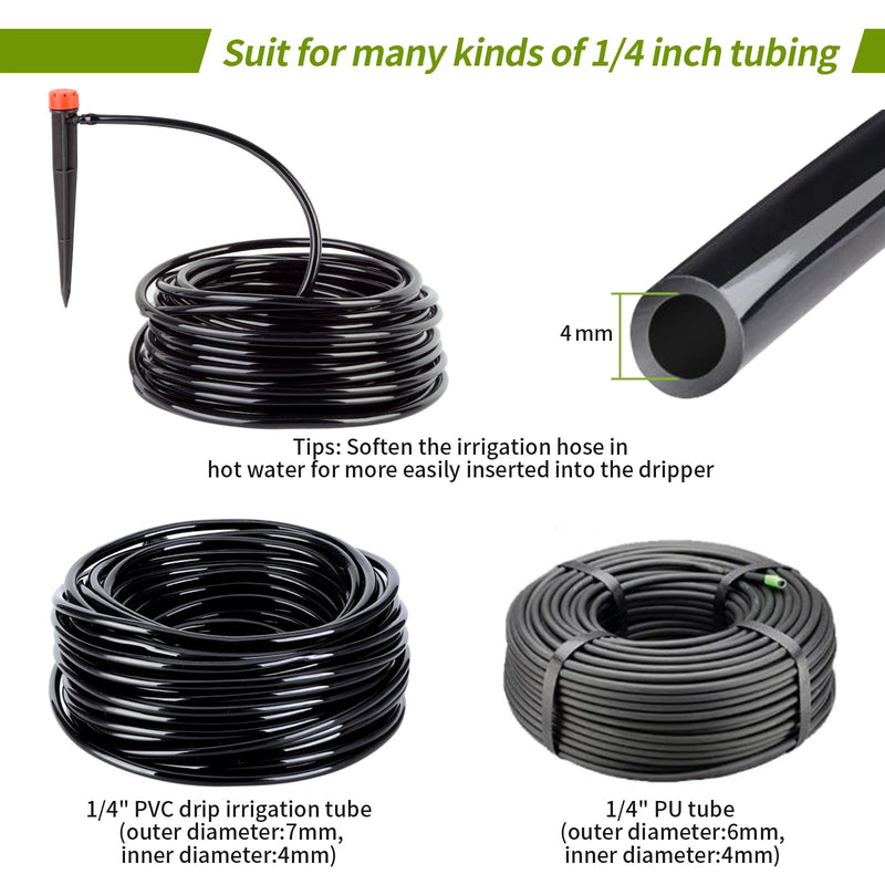 [Australia - AusPower] - Irrigation Drippers,50 pcs Drip Irrigation Emitters for 1/4" Drip Irrigation Tubing 360 Degree Adjustable Water Flow Drip Emitters Irrigation Drip Heads Drip Irrigation Spray Emitters for Flower Plant Pack of 50 