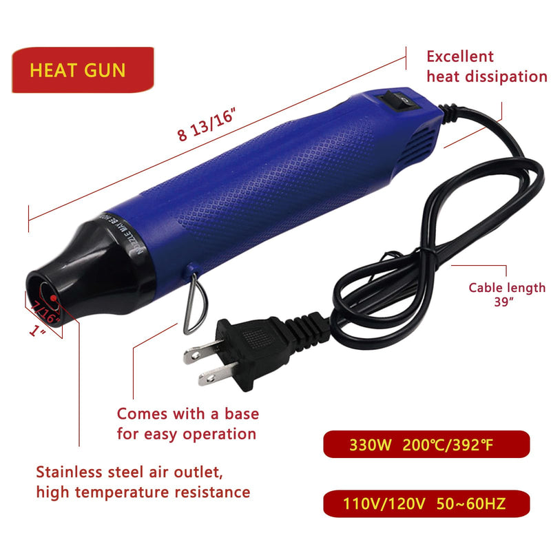 [Australia - AusPower] - Wire Heat Shrink Tubing Kit + Mini Heat Gun for Shrink Tubing + 328pcs 2:1 Wire Shrink Wrap Tubing + for Wires,Shrink Wrap and Cable Repair. 2:1 Heat shrink kit 1 