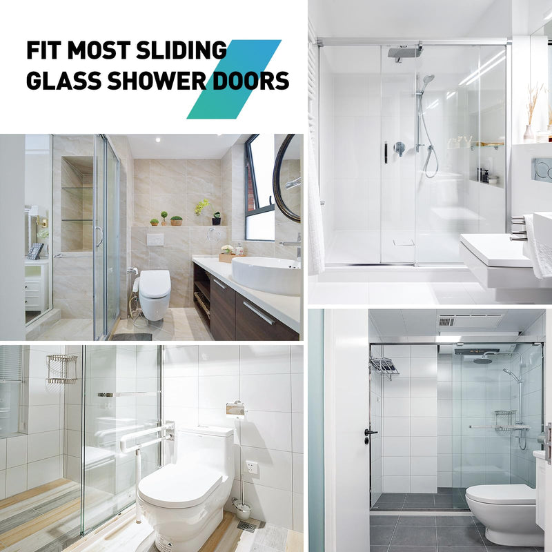 Sliding Shower Door Bottom Seal, 2 PCS 3/8" x 36" Polycarbonate Sliding Door Sweep for 3/8Inch Glass, Frameless Glass Shower Door Seal Strip Stop Leaks and Create a Water Barrier For 3/8" Glass