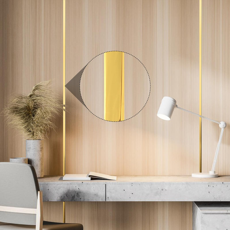 Peel and Stick Molding Trim Waterproof Mirror Tape Border Flexible Wall Trim Molding Self Adhesive for Home Decoration Wall Protection(9.8 Ft) 9.8 Ft Gold