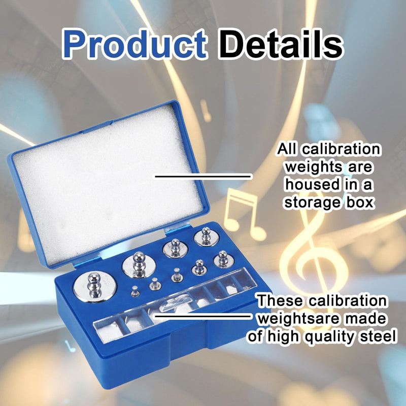 Calibration Weight Set, 17 Pieces, 10 Mg-100 g Precision Scales, Calibration Weight Kit Set with Tweezers for Digital Scales, Jewellery Scales