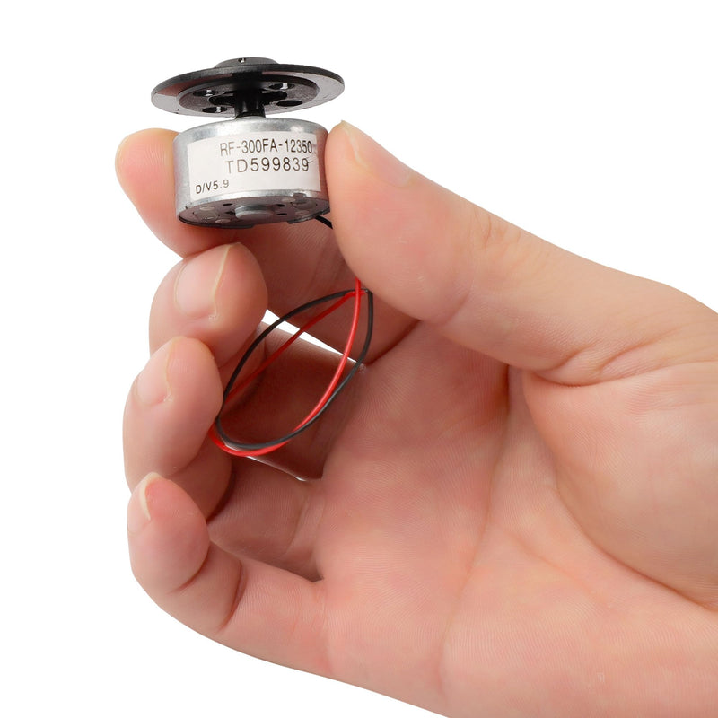 [Australia - AusPower] - uxcell Metal RF-300FA-12350 DC 5.9V Spindle DVD Micro Motor, 2.4 x 1.2cm for DVD CD Player, 1 Pcs Silver Black 