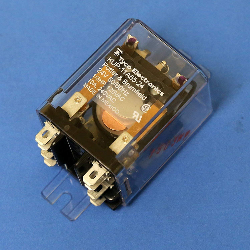 TE CONNECTIVITY/POTTER & BRUMFIELD KUP-11A55-24 Power Relay, DPDT, 24VAC, 10A, Bracket