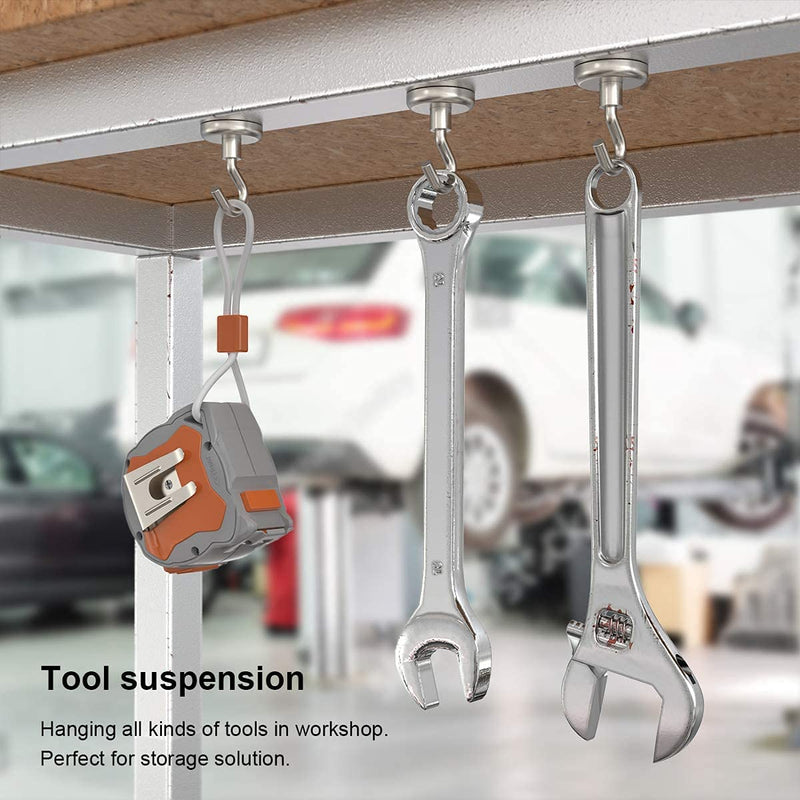 [Australia - AusPower] - Magnetic Hooks Heavy Duty, 100 lbs Strong Hooks for Hanging, Magnet with Hook for cruise cabins, Grill, Fridge, Pack of 12 12 Pack-100 lb 
