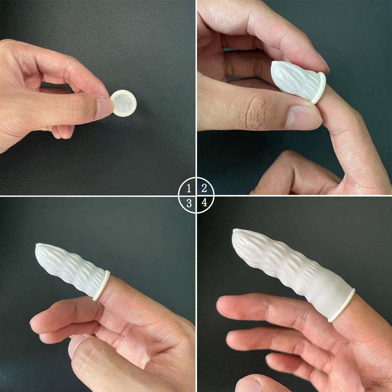 [Australia - AusPower] - (Approx Between 332-342 PCS) Disposable Latex Finger Cots Anti Static Rubber Fingertips Protective, Disposable Medium Finger Gloves Finger Covers Finger Protectors Fingertips Protector Medium(pack of 340) 