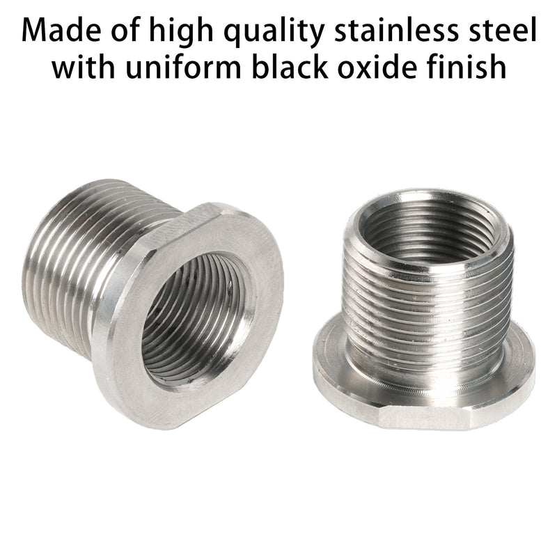 [Australia - AusPower] - 2 Pack Thread Adapters and Washers?1/2x28 to 5/8x24 Stainless Steel Thread Protector with Rubber Washer (Silver) Silver 