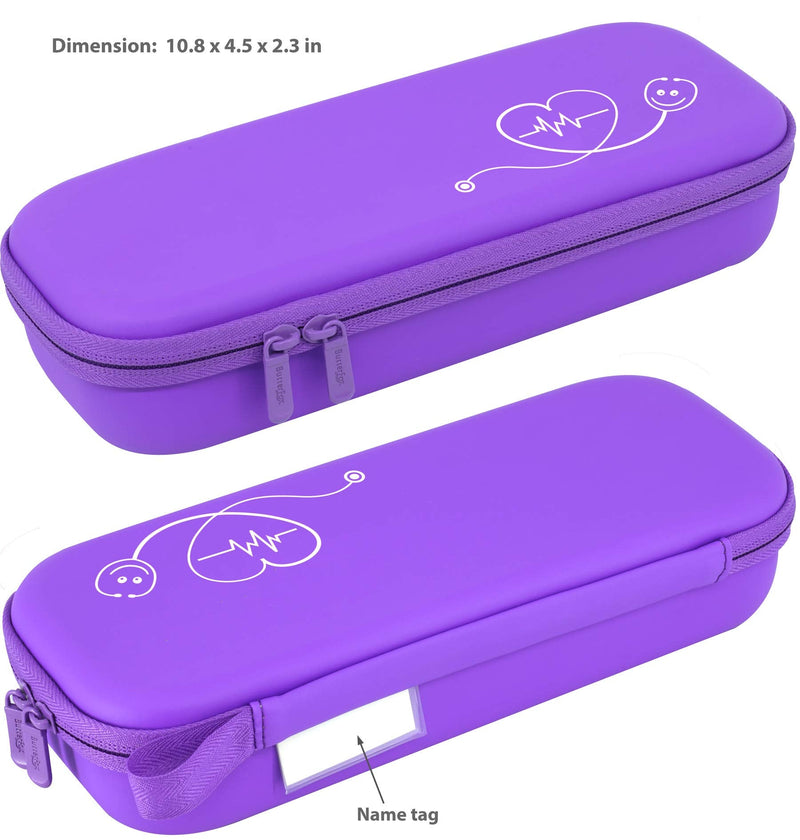 [Australia - AusPower] - ButterFox Premium Stethoscope Case with Divider and ID Slot for 3M Littmann Classic III, Cardiology IV Diagnostic and More Stethoscopes with Pocket for Nurse Accessories (Purple) Purple 