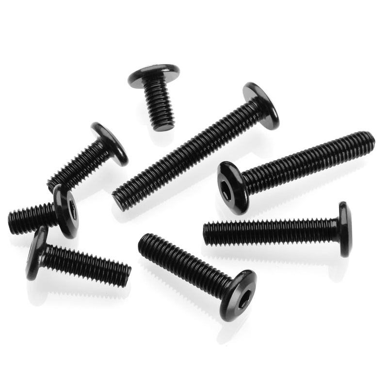 [Australia - AusPower] - M6 x 40mm 20Pcs Flat Head Hex Socket Cap Screws Bolts, 304 Stainless Steel Furniture Bolts Full Thread, Black Oxide & Hex Spanner Black-M6 20 