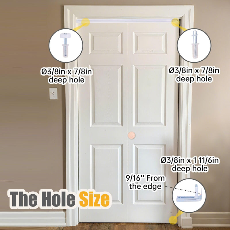Bifold Closet Door Hardware Kit with 36" Tracks (1 × 36"), Lashow Complete Set for 2 Doors with Brackets, Pivots & Guide Wheels, for Bi-fold Closet Door Hardware Used. 36" Track (1 × 36" Long) 1-V Fold