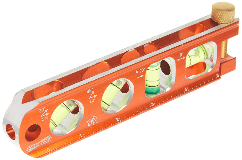 [Australia - AusPower] - Swanson TL043M 9-Inch Savage Magnetic Torpedo Level & Co TL041M 6 Inch Savage Magnetic Billet Torpedo Level with Brass Pipe Clamp, 6 Inches and 15 Centimeters Orange 