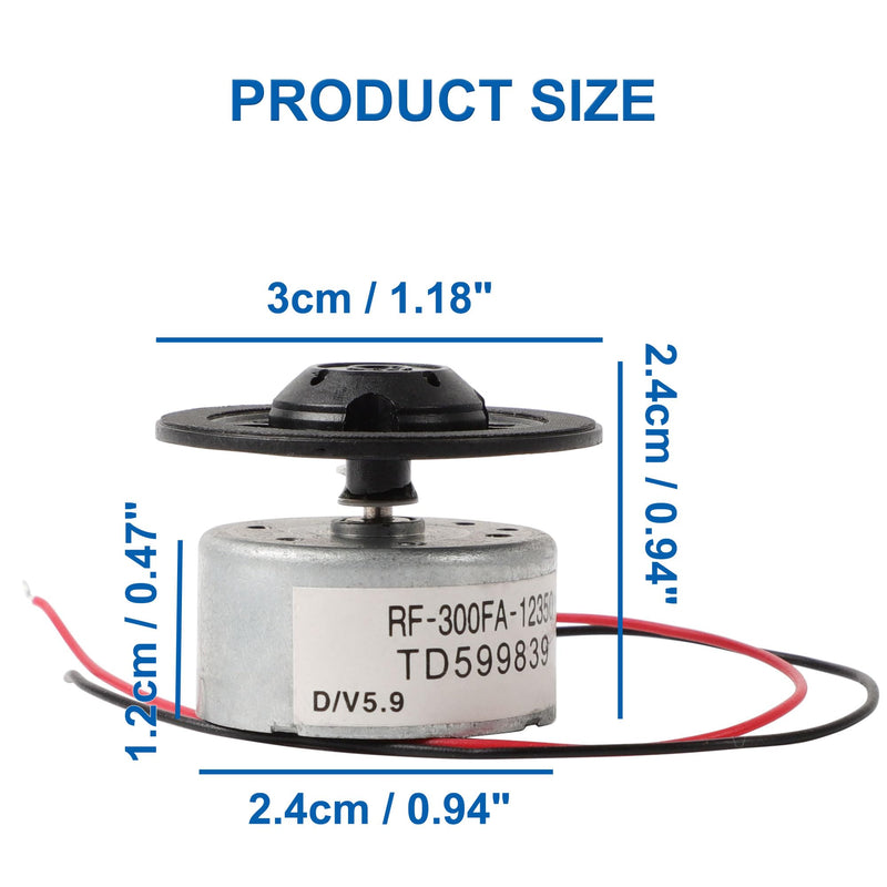 [Australia - AusPower] - uxcell Metal RF-300FA-12350 DC 5.9V Spindle DVD Micro Motor, 2.4 x 1.2cm for DVD CD Player, 1 Pcs Silver Black 