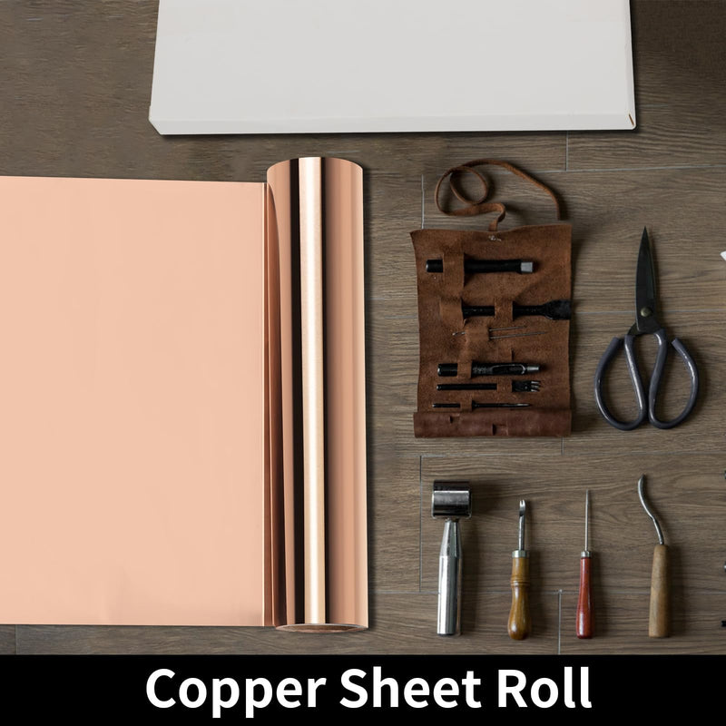 Thin Copper Sheet Roll 99.99% Pure Copper Foil for Crafts Bendable Soft Copper Sheet 137.8x11.81x0.001 Inches Flashing Strip Metal Plate 3500mm x 300mm x 0.03mm 1