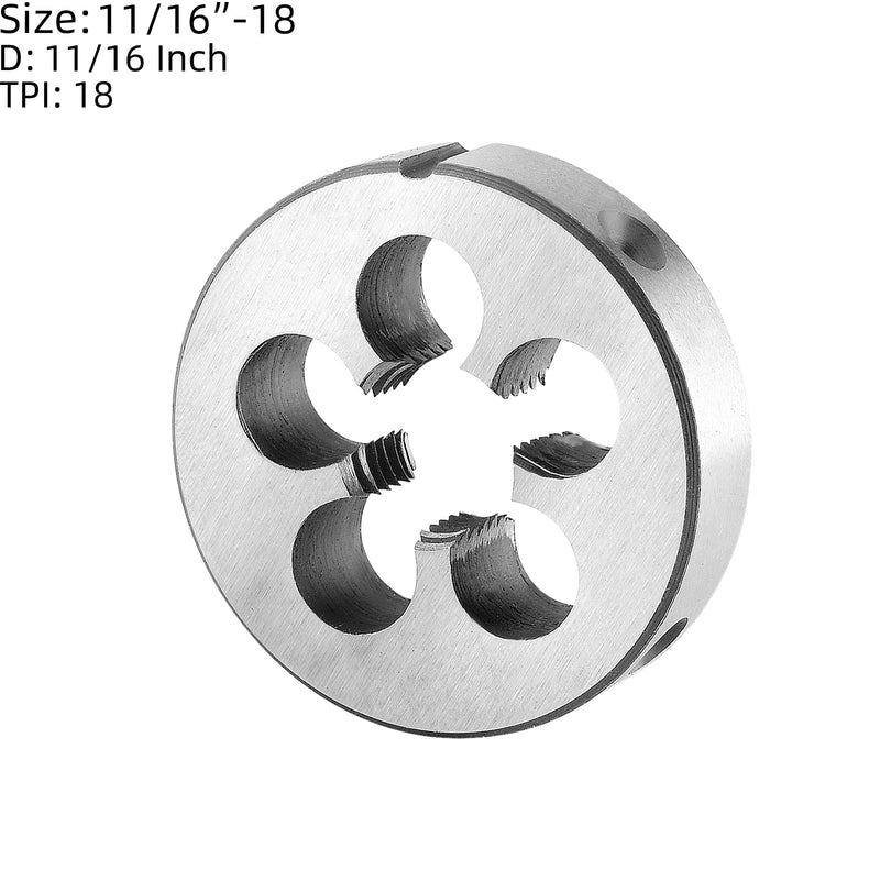 [Australia - AusPower] - Burkit 11/16"-18 UNS Tap and Die Set, 11/16 x 18 UNS Machine Thread Tap and Round Die Right Hand 11/16-18 UNS 