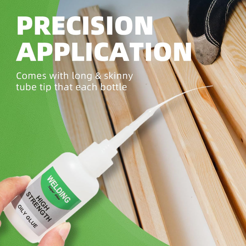 [Australia - AusPower] - Jue-Fish Welding High-Strength Oily Glue - 2 Packs Super Glue Gel, Strong & Instant Bond, Quick Dry, Repair Glue for Shoes, Ceramics, Porcelain, Metal, Plastic, Wood, Leather, Glass, 3D Printed Models 