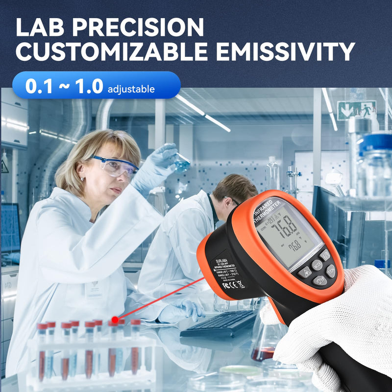 [Australia - AusPower] - Infrared Thermometer with Bluetooth, High Temp Thermometer Pyrometer IR Temperature Gun -58℉- 2732℉ (-50℃ to 1500℃),30:1 Distance Spot Ratio, Dual Laser and Flashlight（NOT for Human） XF-1500APP 