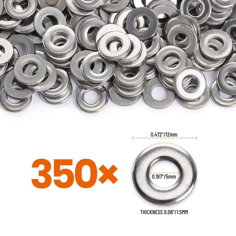 [Australia - AusPower] - HNYYZL 350-Piece 304 Stainless Steel POP Rivet Washers for 3/16" Diameter Rivets – Thicker, Durable Backup Washers for Enhanced Fastening 