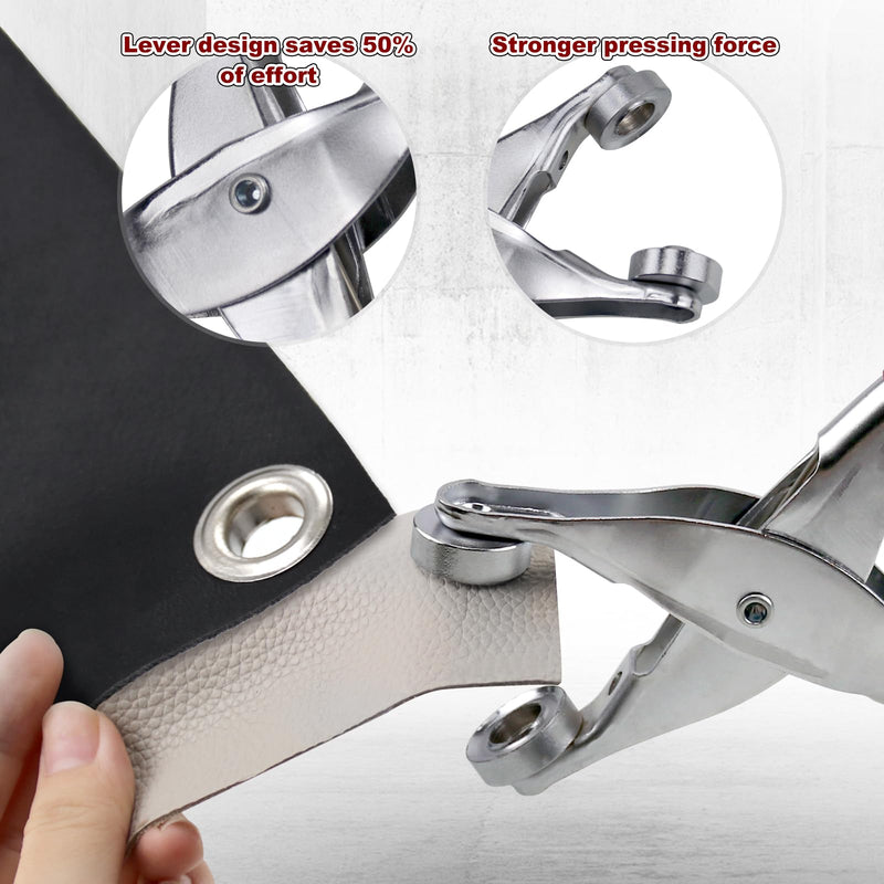[Australia - AusPower] - CNQLIS 1/2 Inch Grommet Tool Kit, Grommet Kit, Leather Punch Pliers with 200PCS Silver Metal Eyelets for Leather, Belts, Shoes, Fabric 200PCS 1/2 Inch 