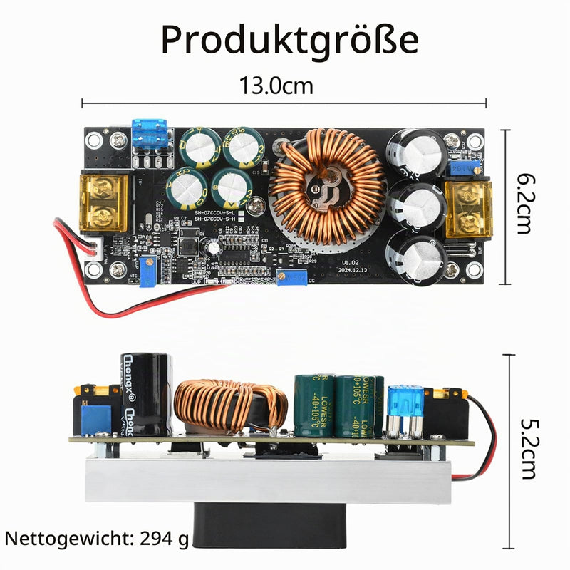 Aideepen Step Up Converter, 1200W 20A DC-DC Boost Converter, Constant Voltage and Constant Current Adjustable 14-85V to 14-120V 1200 W 20 A (upgrade)