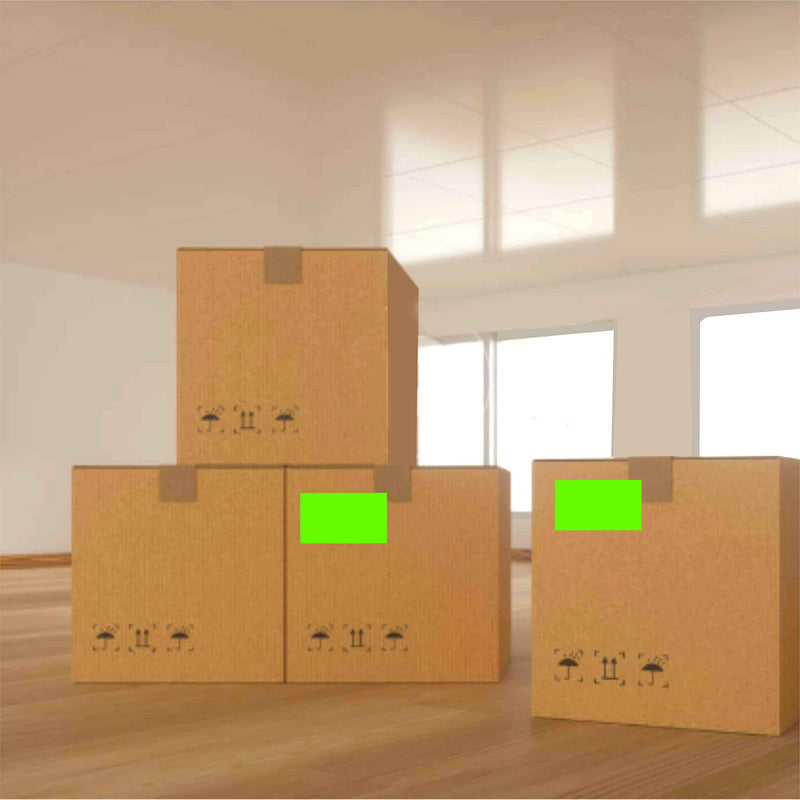 PARLAIM 3 x 5 inch Rectangle Sticker Labels, 250PCS Adhesive Color Coding Stickers for Moving Box Inventory Label, Fluorescent Green 1 Roll-250PCS