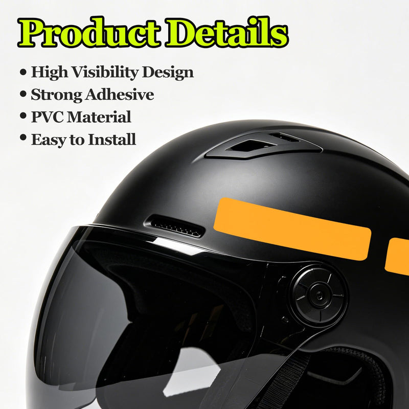 PATIKIL Hard Hat Reflective Stickers, (5 x 6 Inch, Orange Yellow) (10 Pcs), Retro Reflective Safety Tape Durable Adhesive Helmet Stickers, Suit for - Hard Hats/Helmets/Mailboxes