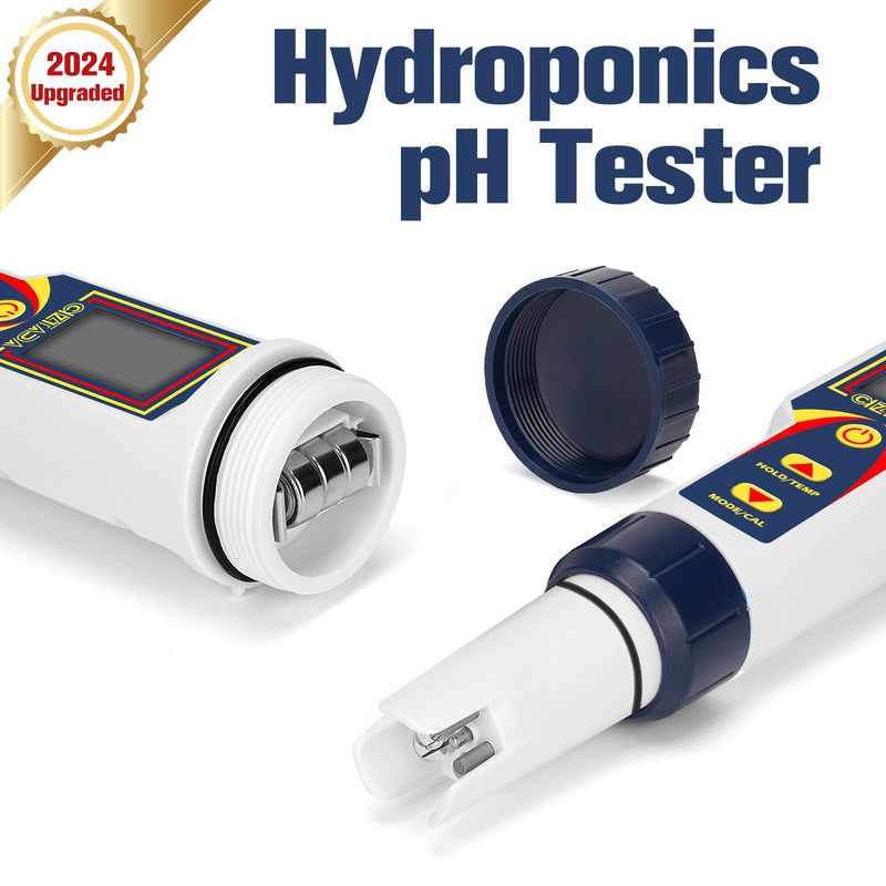 [Australia - AusPower] - pH Meter for Water 4 in 1 pH EC TDS Temp Meter for Hydroponics PPM and EC Water Tester Digital pH PPM Meter for Nutrients Growing Hydroponics Gardening DWC hydroponics System 