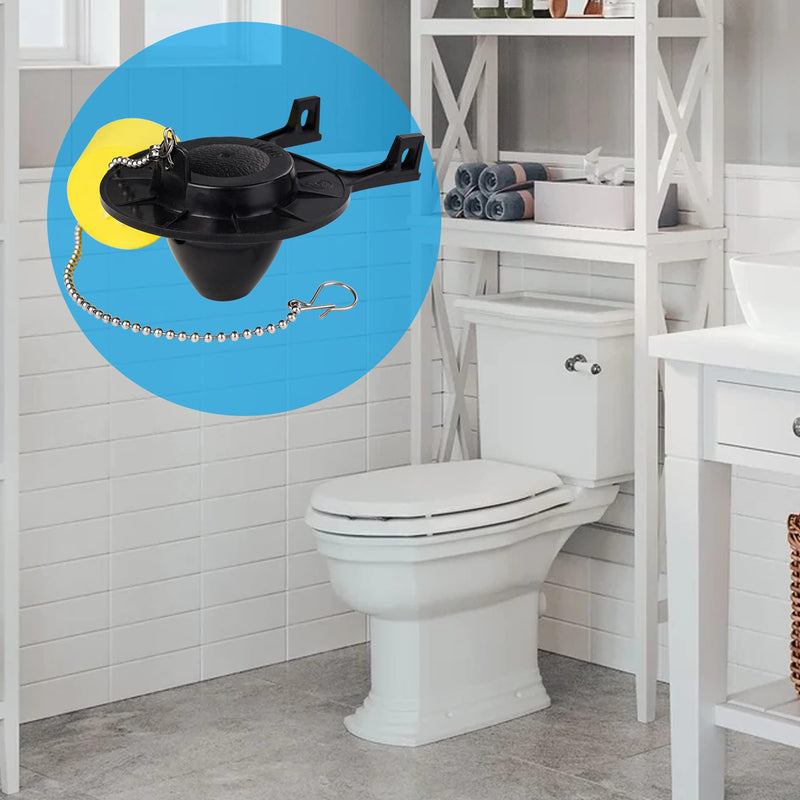 [Australia - AusPower] - Hibbent 2 Pack 2-Inch Toilet Flapper Replacement Compatible with American Standard 7381129-200.0070A Universal Flapper and Chain with Float, 2-Inch Flush Valves Matte Black 