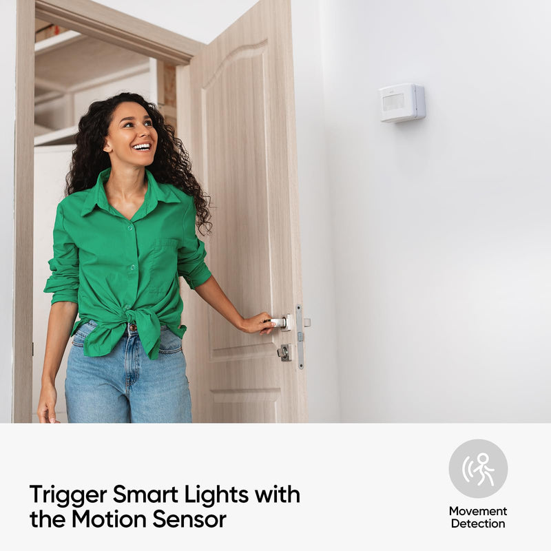 [Australia - AusPower] - Smart Motion Sensor, Wireless Hygrometer, Thermometer, Works with Apple HomeKit, Smart Home Automation, PIR Motion Detector-Thread ((iOs 17.4 and above is Required) white 