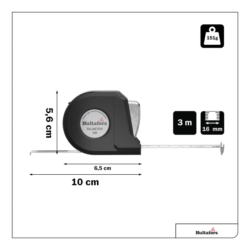 [Australia - AusPower] - Hultafors TALM3 3m Talmeter Marking Measuring Tape - White Single 