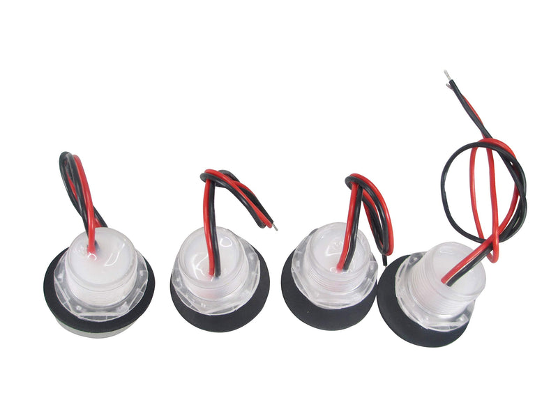Pactrade Marine 4 Pieces Boat LED Livewell Round Button White Courtesy Light OEM Waterproof