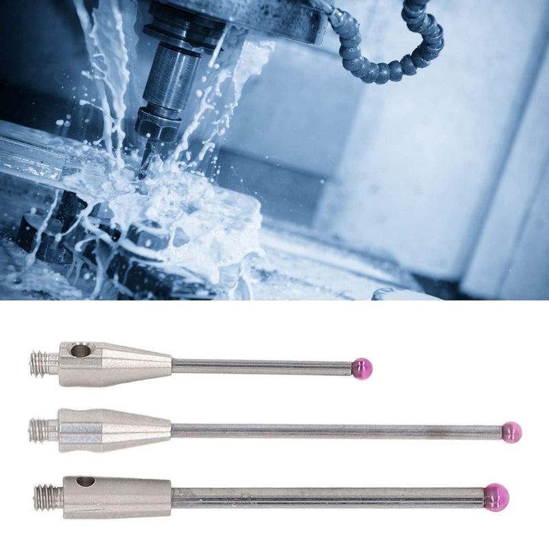 [Australia - AusPower] - CMM Touch Probe Stylus - Tungsten Carbide Stem, 3mm Ruby Ball Tips, M2 Thread CMM Touch Probe Stylus with Red Wear, High Rigidity Tungsten Carbide Rod for Machine Tool Applications 0034 