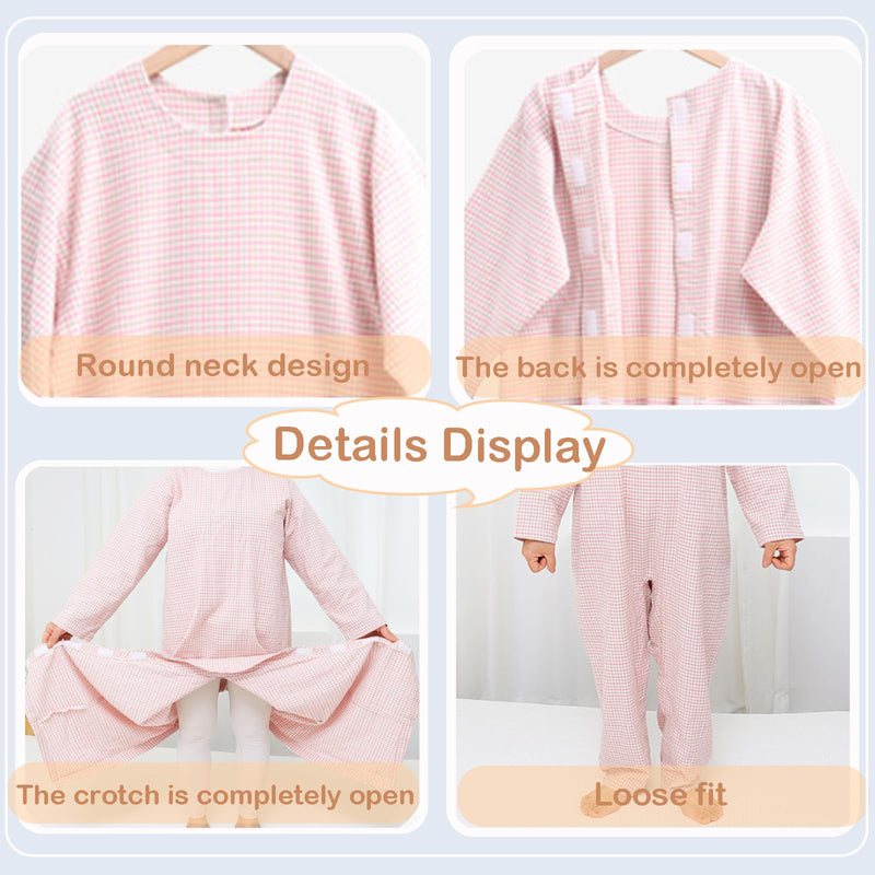 [Australia - AusPower] - Anti Strip Clothing for Women and Men,Adaptive Jumpsuit with Back-Magic Stick for Alzheimer’s Patients,Dementia Patient,Incontinence Care Pink Small 