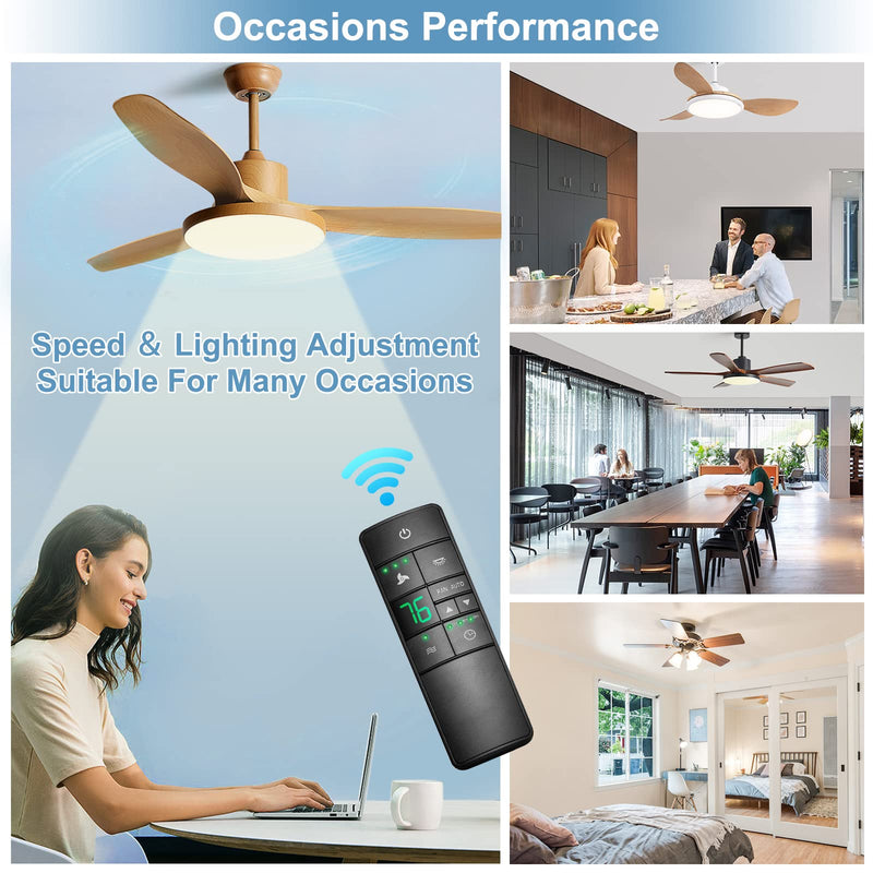 3-Speed Universal Ceiling Fan Thermostatic Remote Control for Hampton Bay Harbor Breeze Hunter Honeywell Home Decorators Collection, with Timer & Comfort Breeze & Walk Away Time Delay Hampton Bay (HD3+71R Kit)