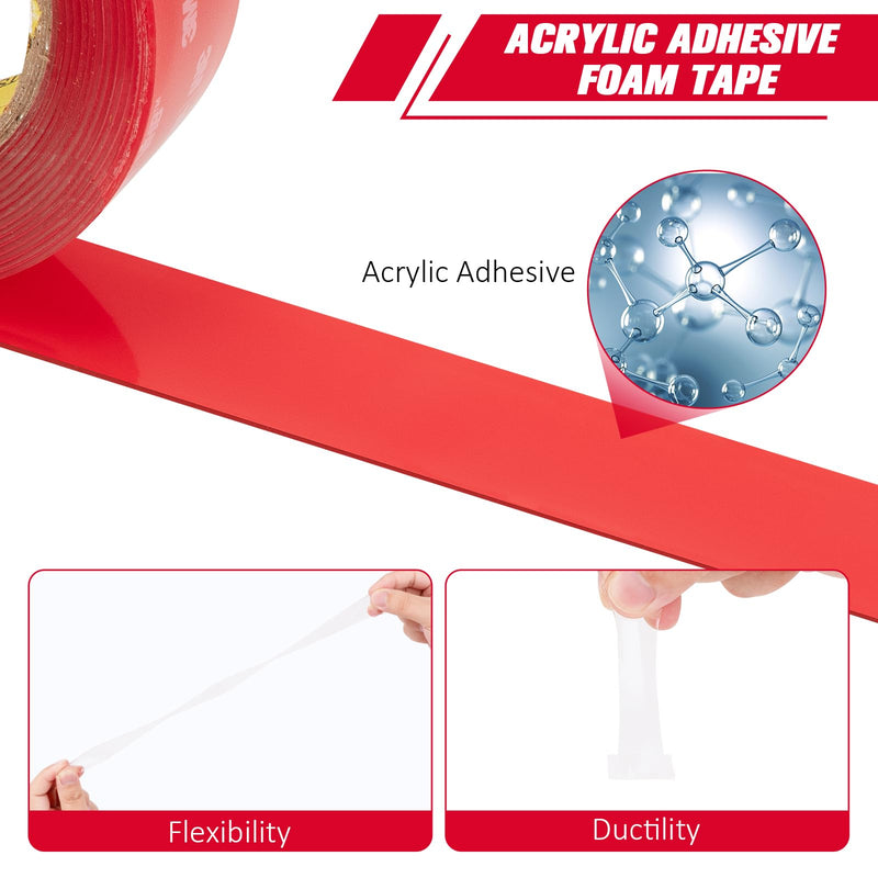 [Australia - AusPower] - 3M VHB Double Sided Tape 0.5''x15.4Ft Clear, Heavy Duty Mounting Tape 4910 Adhesive Waterproof Foam Tape for Automotive Car Home Office Deco, 0.04in Thick Width 0.5" 