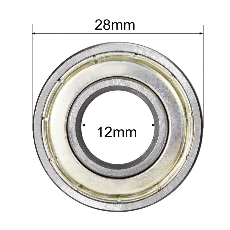 [Australia - AusPower] - uxcell 6001ZZ Ball Bearing 12mm X 28mm X 8mm Double Shielded 6001-2Z 80101 Deep Groove Bearings High Carbon Steel Z1 (Pack of 10) 12mmx28mmx8mm 