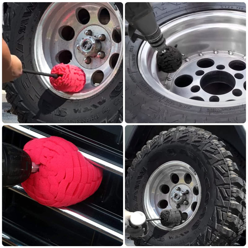 Polishing Pad Buffing Wheel Kit 12 Pack, Polishing Ball for Drill,for Car Care Metal Aluminum Stainless Steel Chrome Wood Plastic Ceramic Glass Woods Fabric Cotton Machine Jewelry