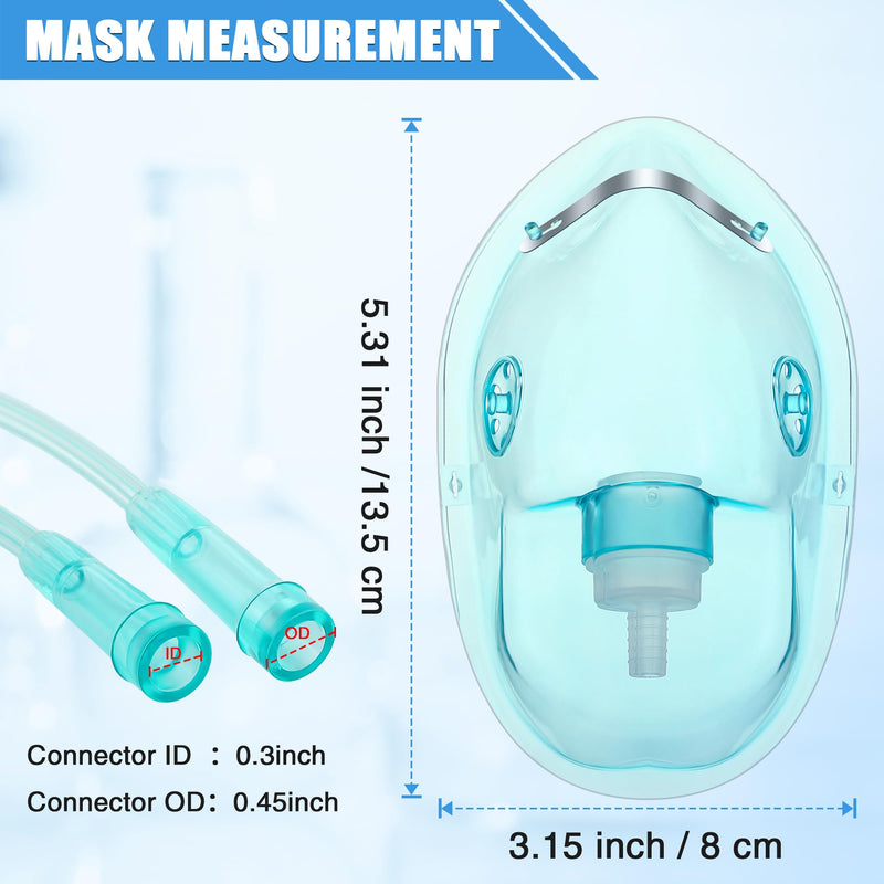 [Australia - AusPower] - Geiserailie 2PCS L Oxygen Mask with 6.6 Ft Tubing and Adjustable Elastic Strap, Adult Oxygen Mask with Tubing, Breathing Masks for Face Adult Size L 