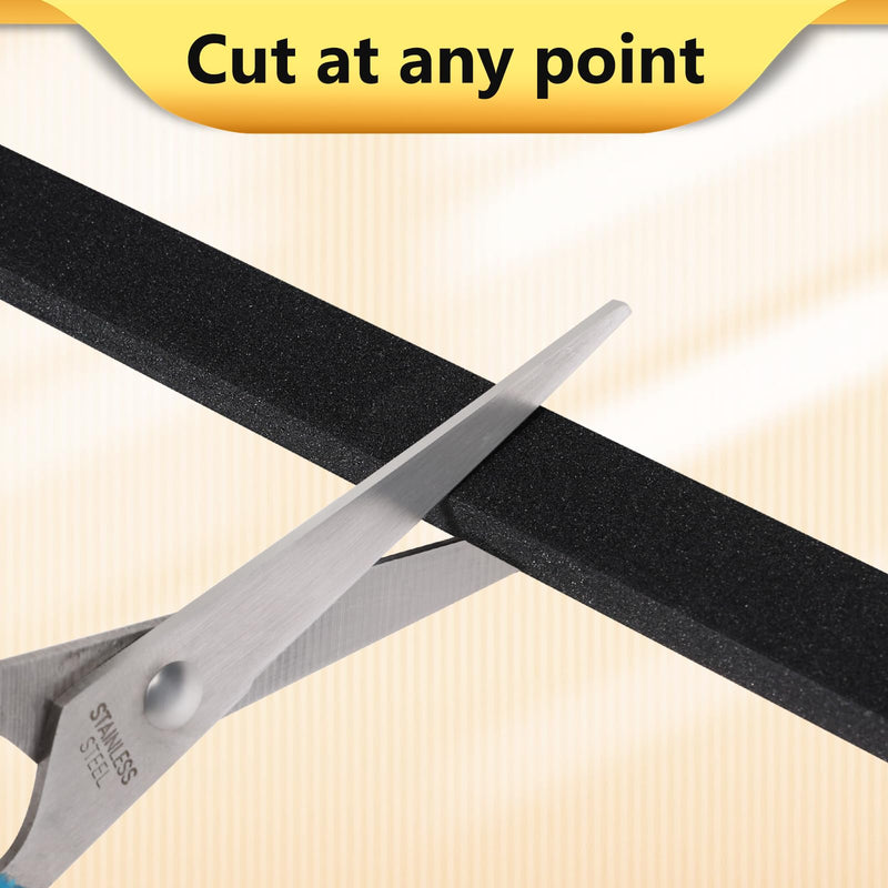 [Australia - AusPower] - Weather Stripping Door Seal Strip (1/2 Inch X 1/4 Inch X 16Feet), Strong Adhesive, Lightproof, Soundproof, Weatherproof Foam Tape Insulation for Sliding Door, Front Door Frame, Windows- Black 1/2 Inch X 1/4 Inch X 16Feet 