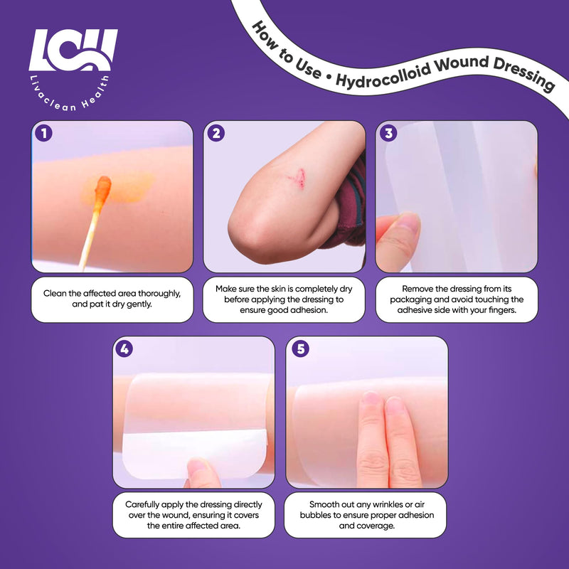 [Australia - AusPower] - (15 CT) 2" x 2" Sterile Hydrocolloid Wound Dressing - Individually Packed, Hydrocolloid Bandages Large, Adhesive Bandage, Bed Sore Bandages, Large Patches 
