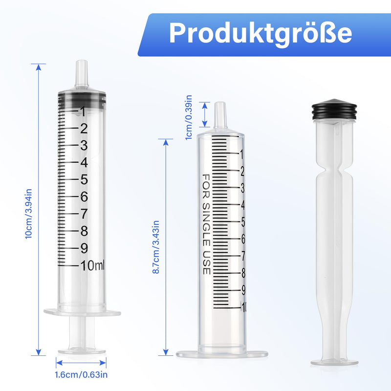 Pack of 20 Large Plastic Tube, 10ml with Clear Scale, Disposable Syringes, Individually Sealed for Laboratory, Industrial, Pet Feeding