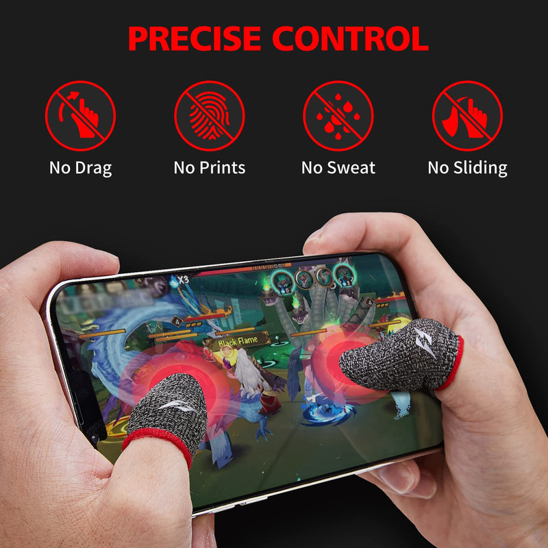 [Australia - AusPower] - Gaming Finger Sleeve for Mobile Game Controller (6 Pack) Thumb Sleeve for PUBG Anti-Sweat Breathable Seamless (Charcoal Gray Blue) Charcoal Gray Blue 