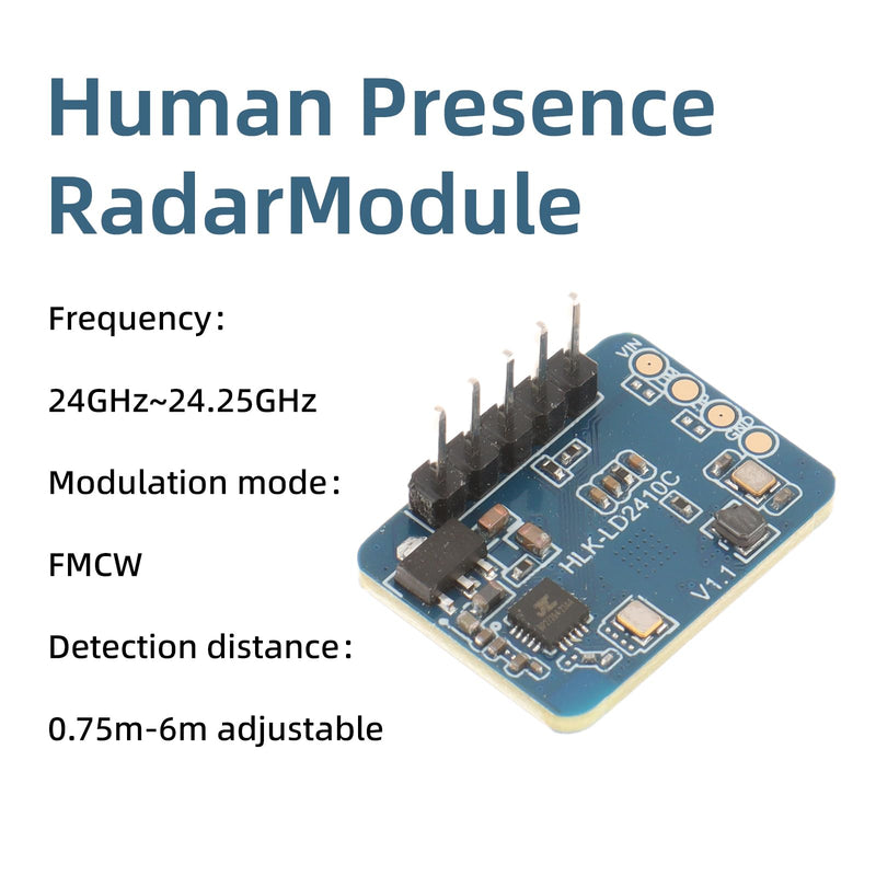 [Australia - AusPower] - 4pcs LD2410C Human Presence Radar Sensor Module HLK-LD2410 Millimeter Wave Non-Contact 24GHz ISM Band Serial Port IO Level Output 4 