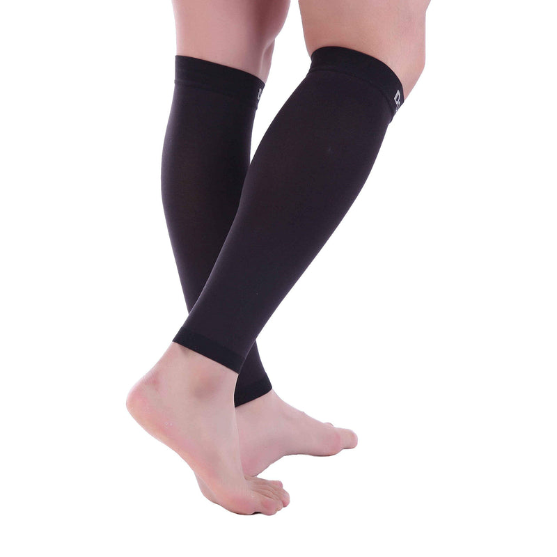 [Australia - AusPower] - Doc Miller Compression Calf Sleeve for Men & Women, Premium Medical Grade, 20-30mmHg Graduated, Shin Splints, 1 Pair Medium Black 