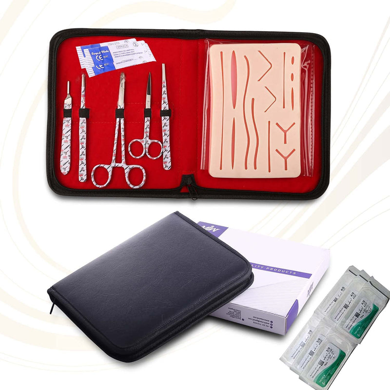 [Australia - AusPower] - Suture Practice Kit for Training and Practice for Students, Silicon Pad with Protective Horizontal and Vertical Mesh Layer to Enhance The Durability with 14 Wound Pad 