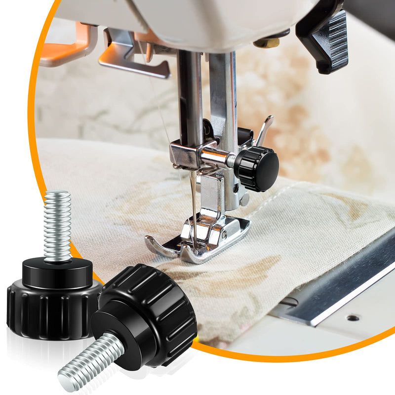 [Australia - AusPower] - Carbon Steel Threaded Knurled Thumbscrew Screw on Knobs Grips Black Round Clamping Screw, Black (30 Pieces, 4 x 10 mm) 30 M4 x 10 mm 