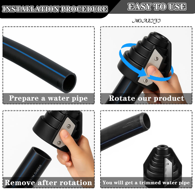 [Australia - AusPower] - Pipe Deburring Hand Deburring Pipe Deburrer, High Performance Pipe Milling Pipe, Plastic Pipe Chamfer Tool, PE, PVC, Ppr Pipe Deburring Machine, Tool for Chamfering for 20, 25, 32, 40, 50 and 63 mm 