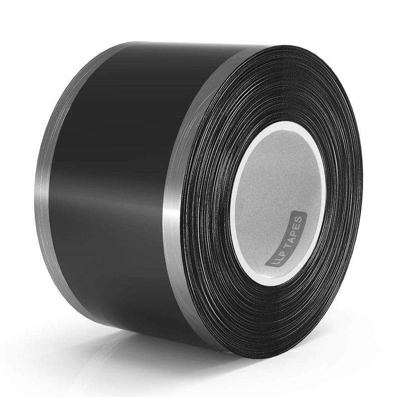 LLPT Self Fusing Silicone Tape 1 Inch x 17 Feet Self Bonding Wrap Tape for Hose Emergency Repair Handlebar Barbell Pull Up Bar Dumbbell Tools Black (SF006)