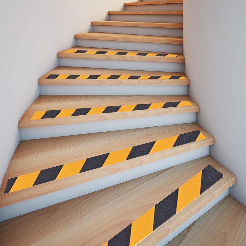 TAPEBEAR Safety Tape, 2inch x 60feet, Black/Yellow, Anti-Slip Adhesive Tape for Indoor Outdoor Steps Stairs, Waterproof, Strong Grip, Compatible with Plastic, Wood, Ceramic, Glass, Metal 2in x 60feet Yellow&Black 1