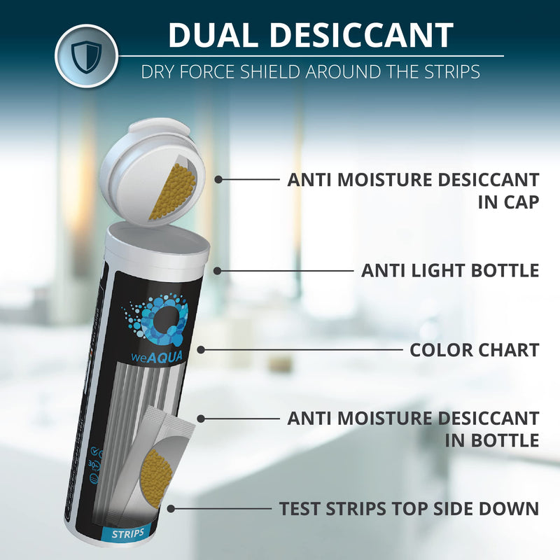 [Australia - AusPower] - Water Hardness Test Kit - 200 Hard Water Testing Strips with DoubleCheck, Sample Cup and Individually Wrapped 