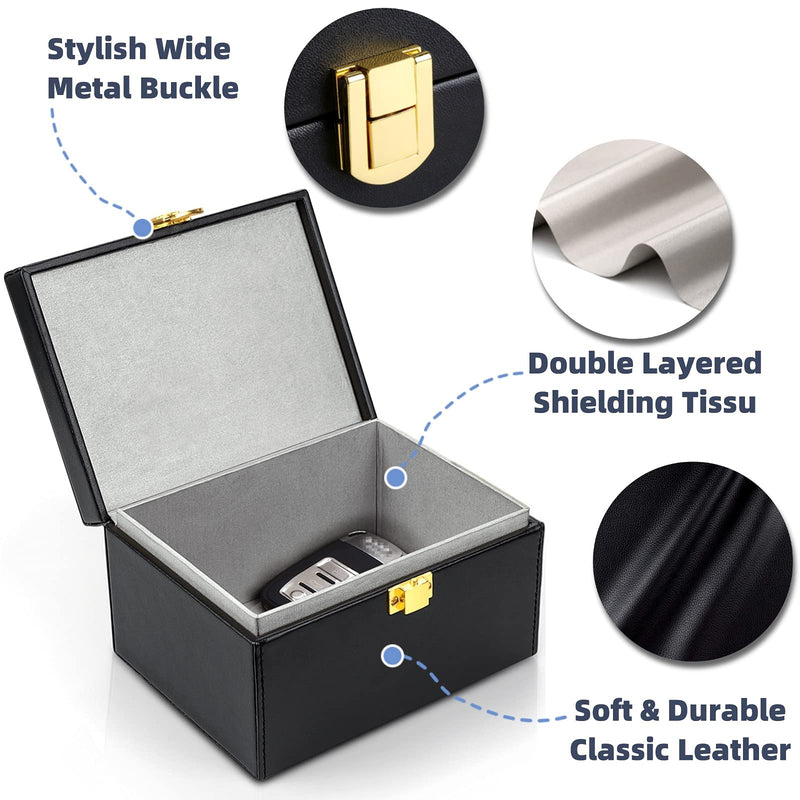 [Australia - AusPower] - Samfolk Faraday Box for Car Keys, Car Key Signal Blocking Box, Keyless Entry Car Key Safe Protector RFID Key Box RFID Anti-Theft Signal Blocking Cages M 
