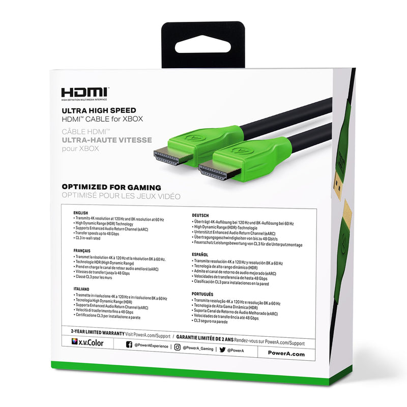 PowerA Ultra High Speed HDMI Cable for Xbox Series X|S, Cable, HDMI 2.1, Xbox, Officially Licensed
